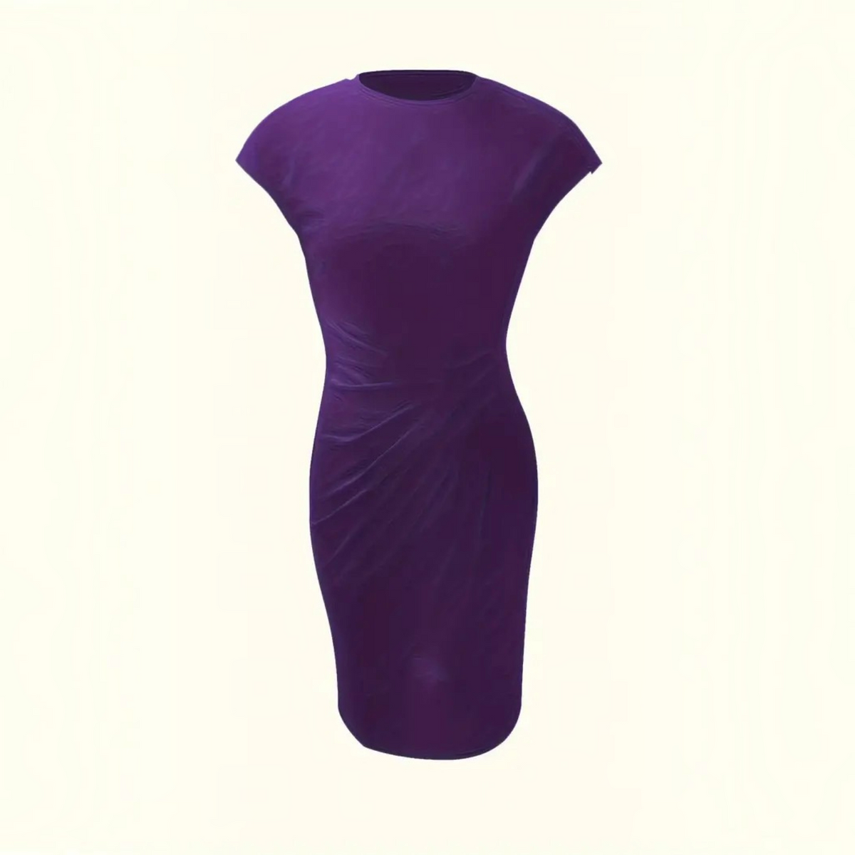 Womens Bodycon Dress with Stretch Knit Fabric and Short Sleeves, Contoured Silhouette