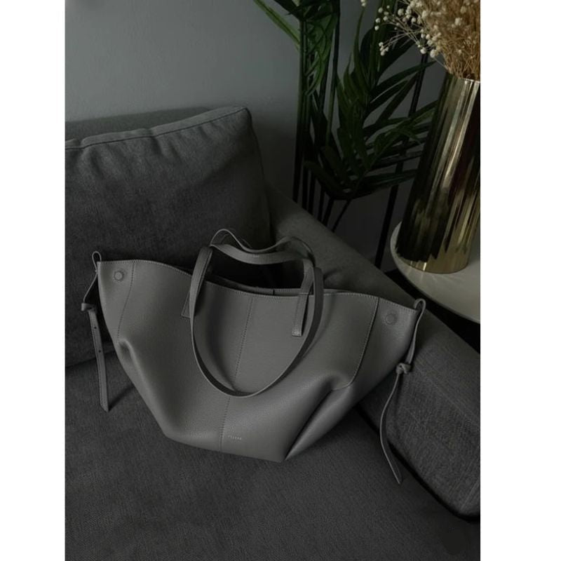 Structured Large Tote Bag with Shoulder Handles for Laptops and Work Essentials