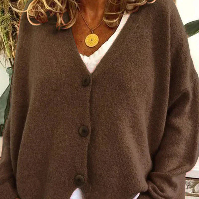 Womens V-Neck Cardigan with Button Front and Soft Knit Blend, Machine Washable