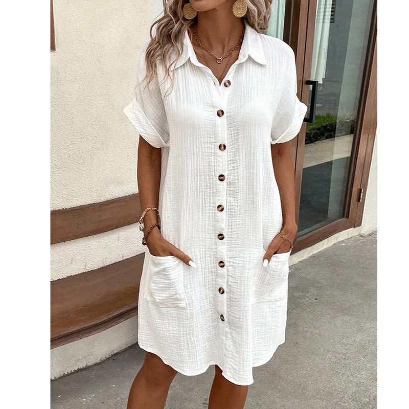 Breathable Lightweight Dress with Relaxed Drape and Wrinkle-Resistant Fabric