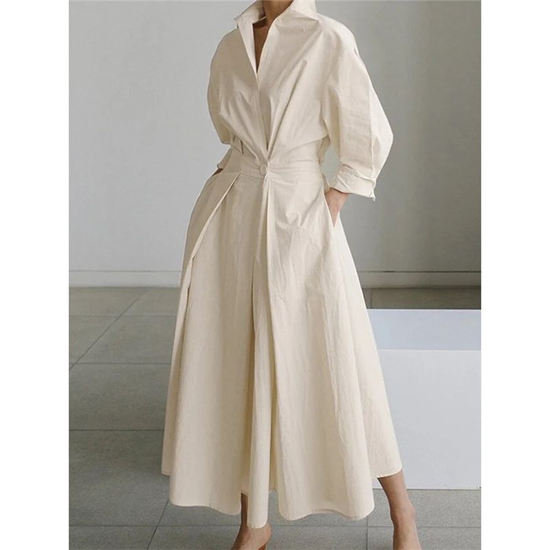 Lightweight Long Dress with Flowing Silhouette and Breathable Fabric