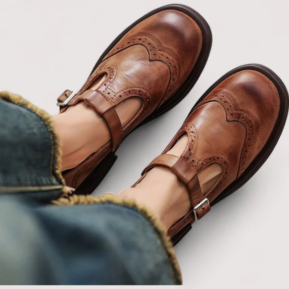 Orthopedic Mary Jane Shoes with Removable Supportive Insole and Adjustable Strap, Low Heel