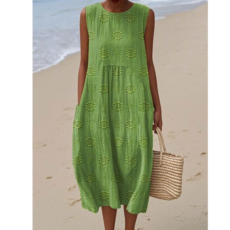 Womens Sleeveless Dress with Functional Pockets and Breathable Fabric