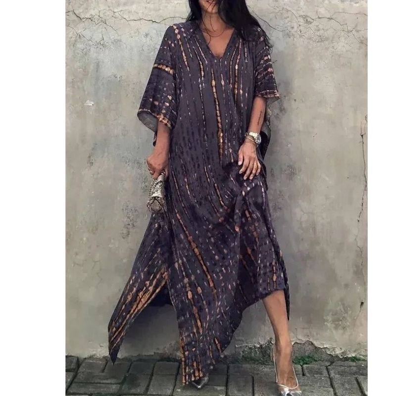 Tie Dye Maxi Dress with Relaxed Fit and Lightweight Breathable Fabric, Boho