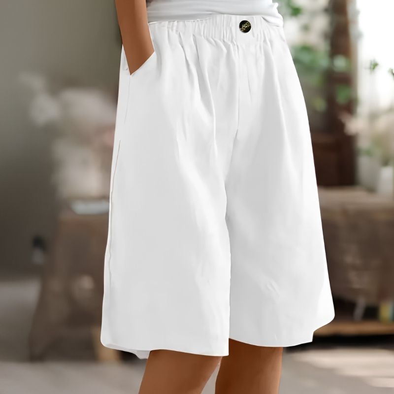Womens Mid-Thigh Shorts with Elastic Waistband and Breathable Fabric, Relaxed Fit