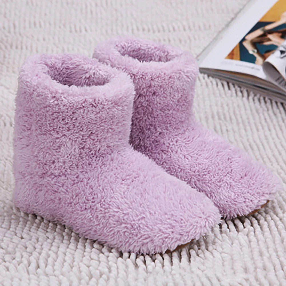 Heated Slippers with USB Power and Even Heat Distribution, Washable Plush