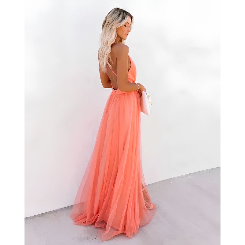 Womens Maxi Dress with Flowing Silhouette and Lightweight Fabric