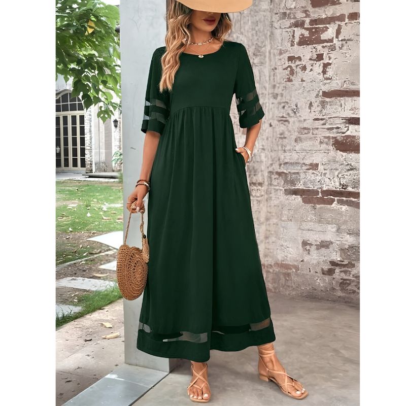 Tummy-Smoothing Dress with Flowing Fabric and Flattering Silhouette