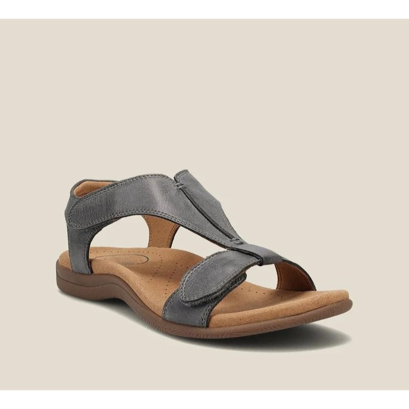 Orthopedic T-Strap Sandals with Memory Foam Footbed and Shock-Absorbing Sole