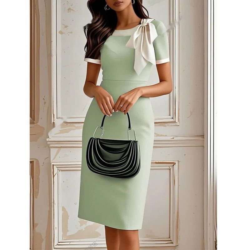 Short Sleeve Formal Dress Bodice and Natural Drape for Women