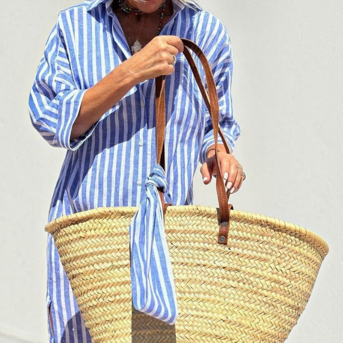 Striped Shirt Dress with Side Pocket and Breathable Fabric for Women