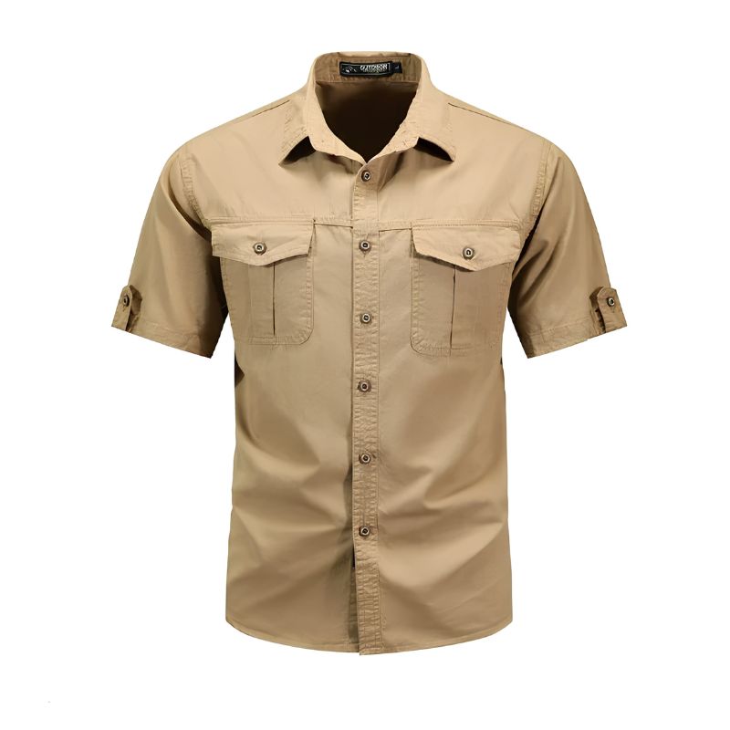 Cargo Shirt for Outdoor Activities with Ripstop Durability and Secure Pockets, Lightweight