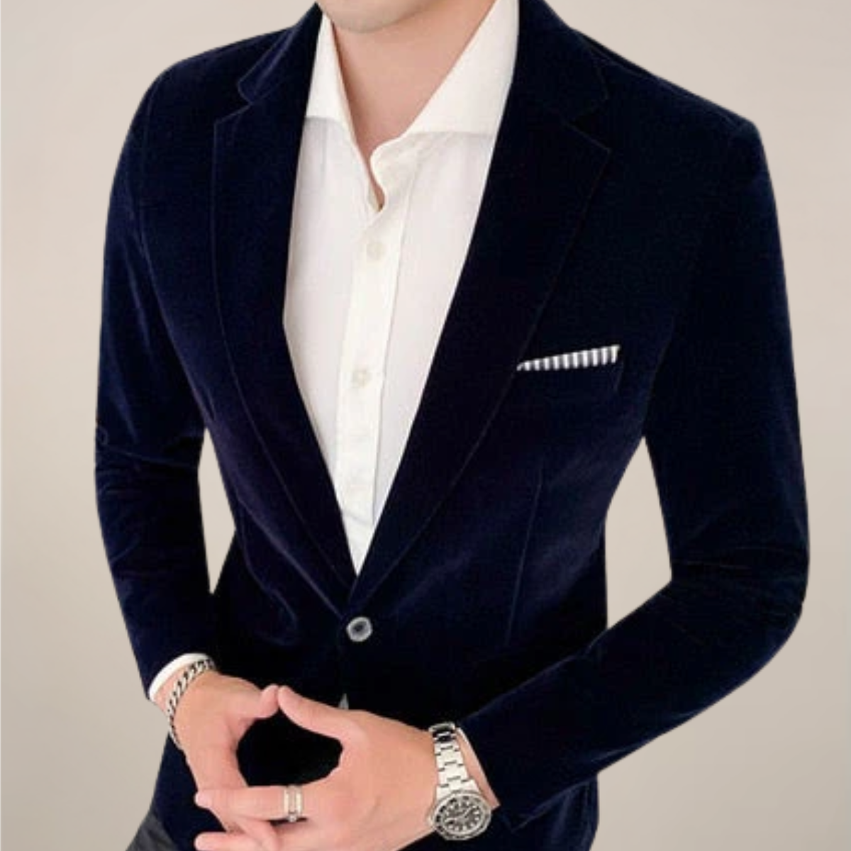 Velvet Blazer for Men with Slim Fit and Classic Lapels, Evening Wear