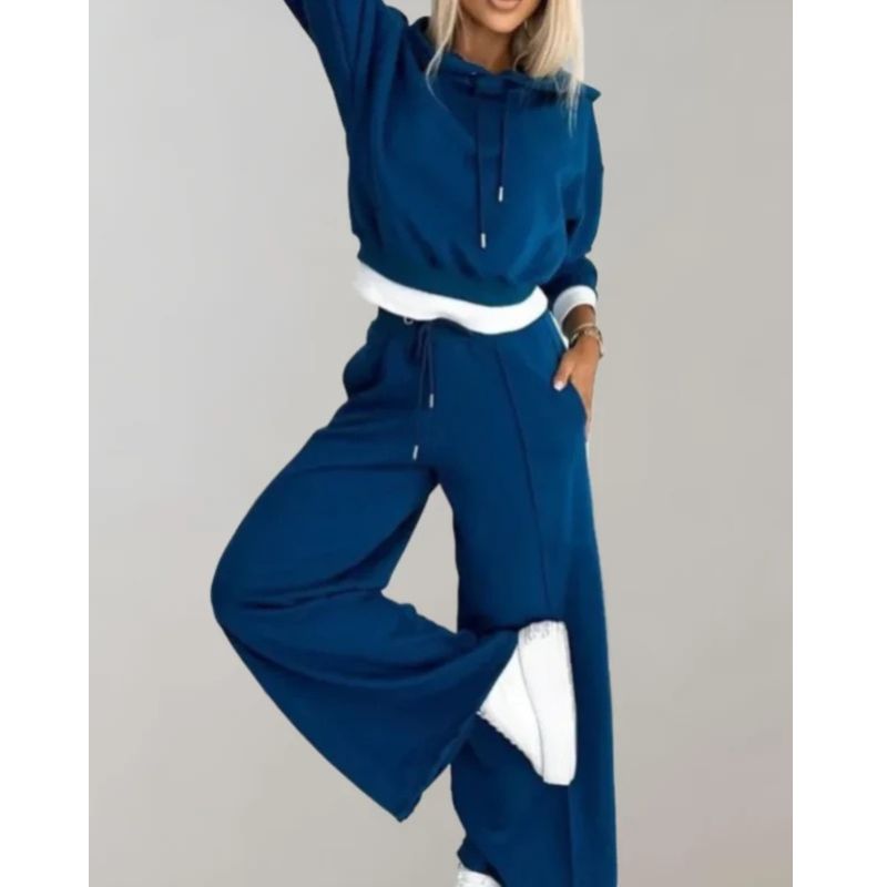 Womens Hoodie and Jogger Set with Drawstring Waist, Kangaroo Pocket