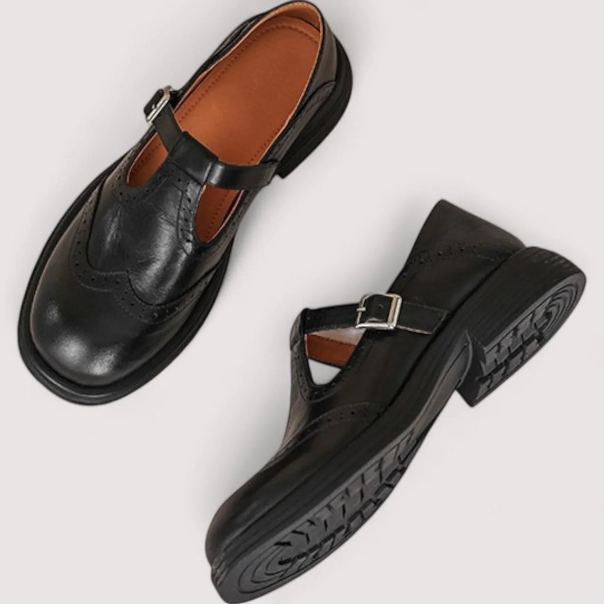 Orthopedic Mary Jane Shoes with Removable Supportive Insole and Adjustable Strap, Low Heel