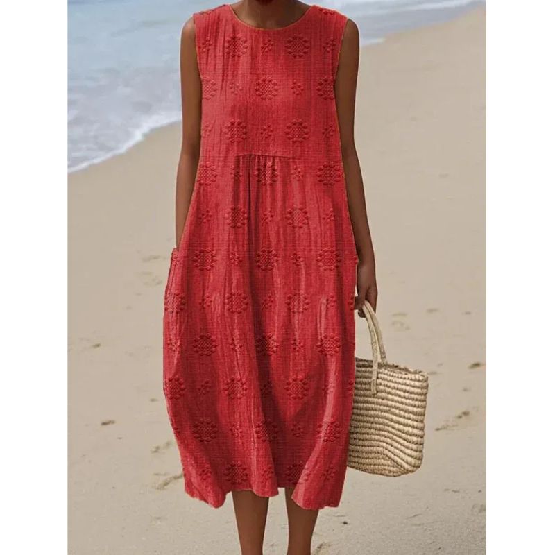 Womens Sleeveless Dress with Functional Pockets and Breathable Fabric