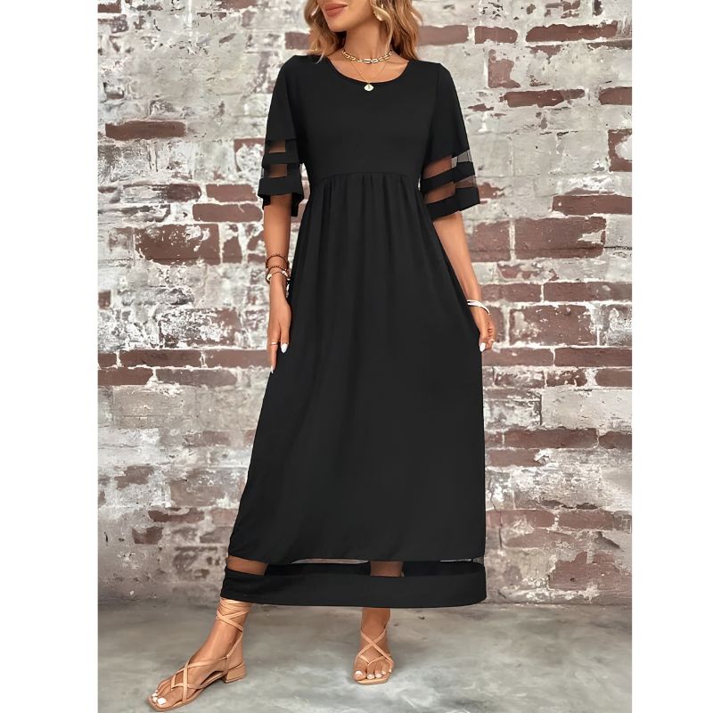 Tummy-Smoothing Dress with Flowing Fabric and Flattering Silhouette