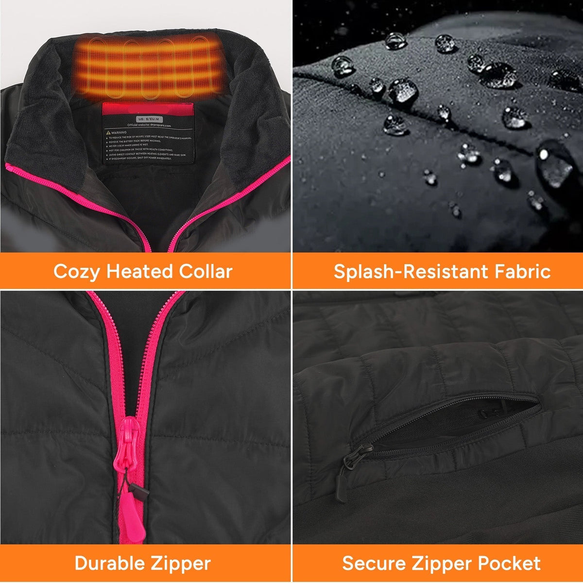 Womens Heated Vest for Full Core Warmth with 6 Zones and 3 Heat Settings