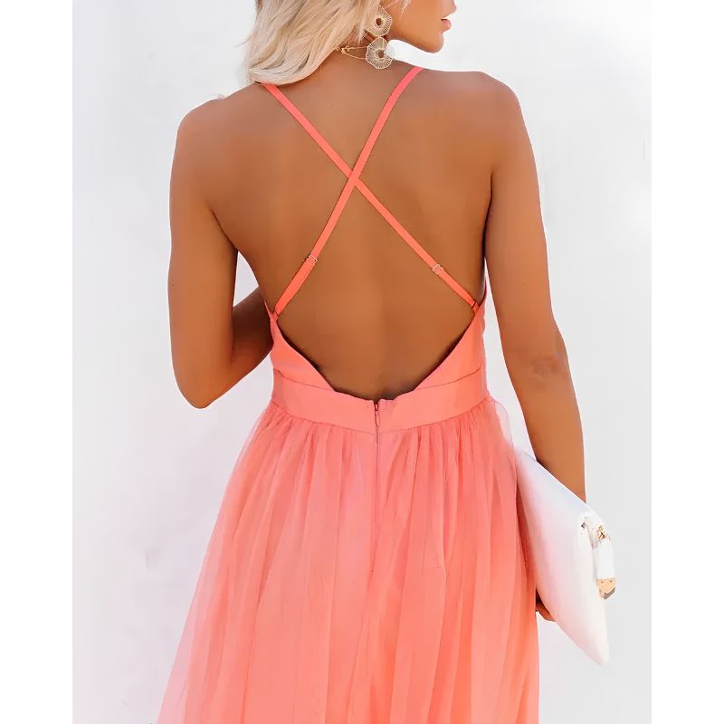 Womens Maxi Dress with Flowing Silhouette and Lightweight Fabric