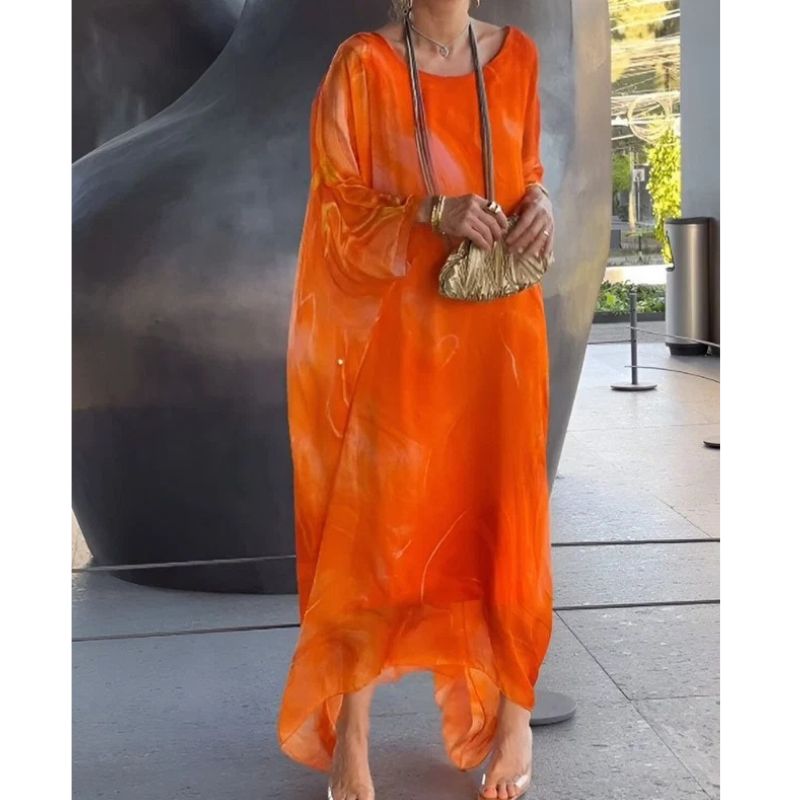 Flowing Dress with Flattering Drape and Tummy Coverage, Lightweight Fabric