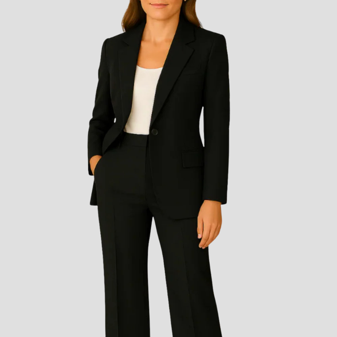 Womens Suit Set with Long Blazer and Matching Trousers