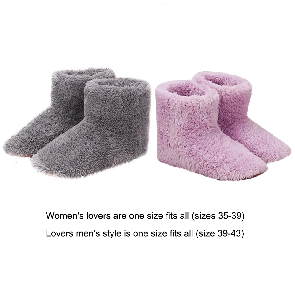 Heated Slippers with USB Power and Even Heat Distribution, Washable Plush