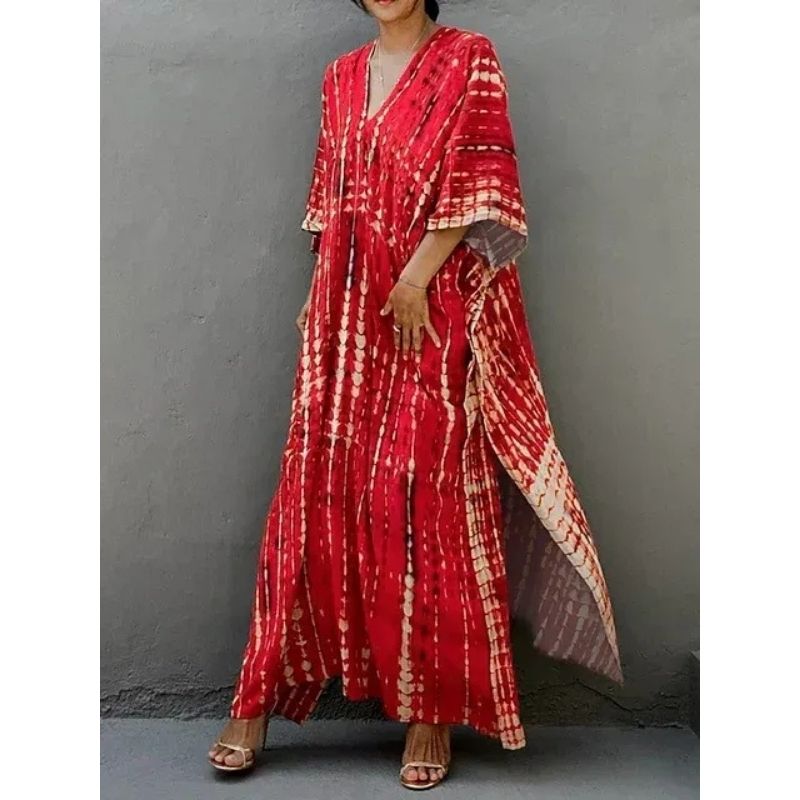 Tie Dye Maxi Dress with Relaxed Fit and Lightweight Breathable Fabric, Boho