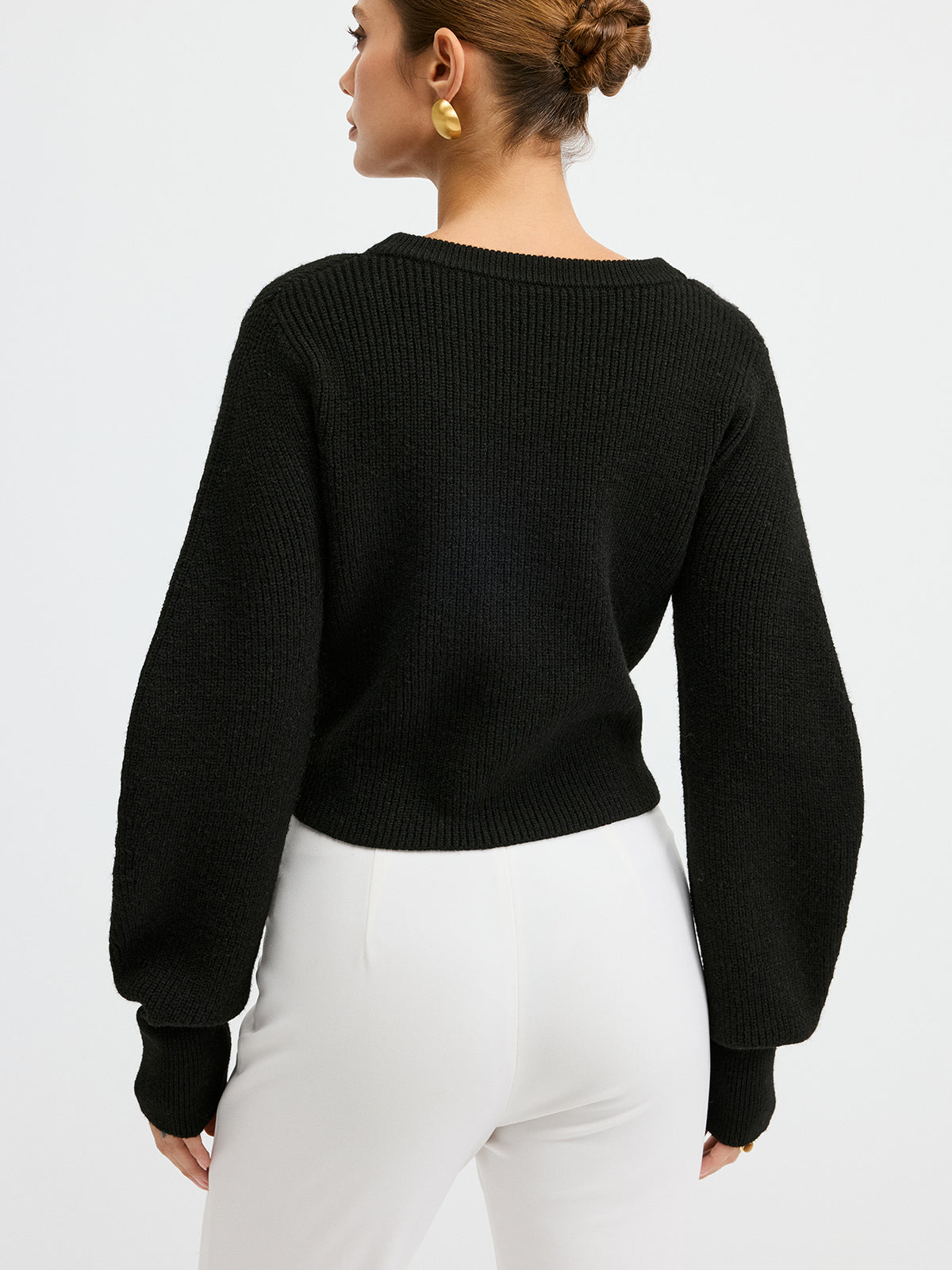 Knit Sweater with Wool Blend and Slight Stretch, Regular Fit