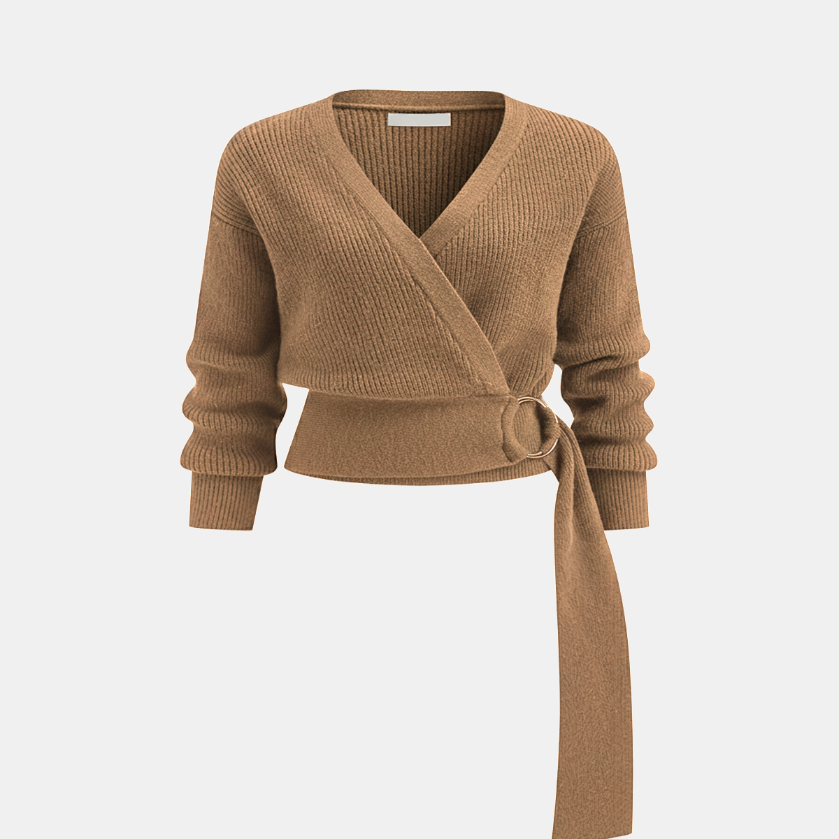 Regular Fit Knit Sweater with Medium Stretch and Triple Fiber Blend