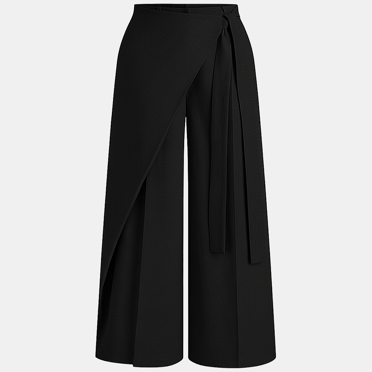 Oversized Wide Leg Pants with Mid Waist and Puddle Hem