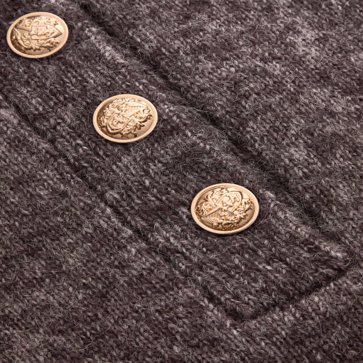 Wool Blend Knit Sweater with Henley Neckline and Medium Stretch