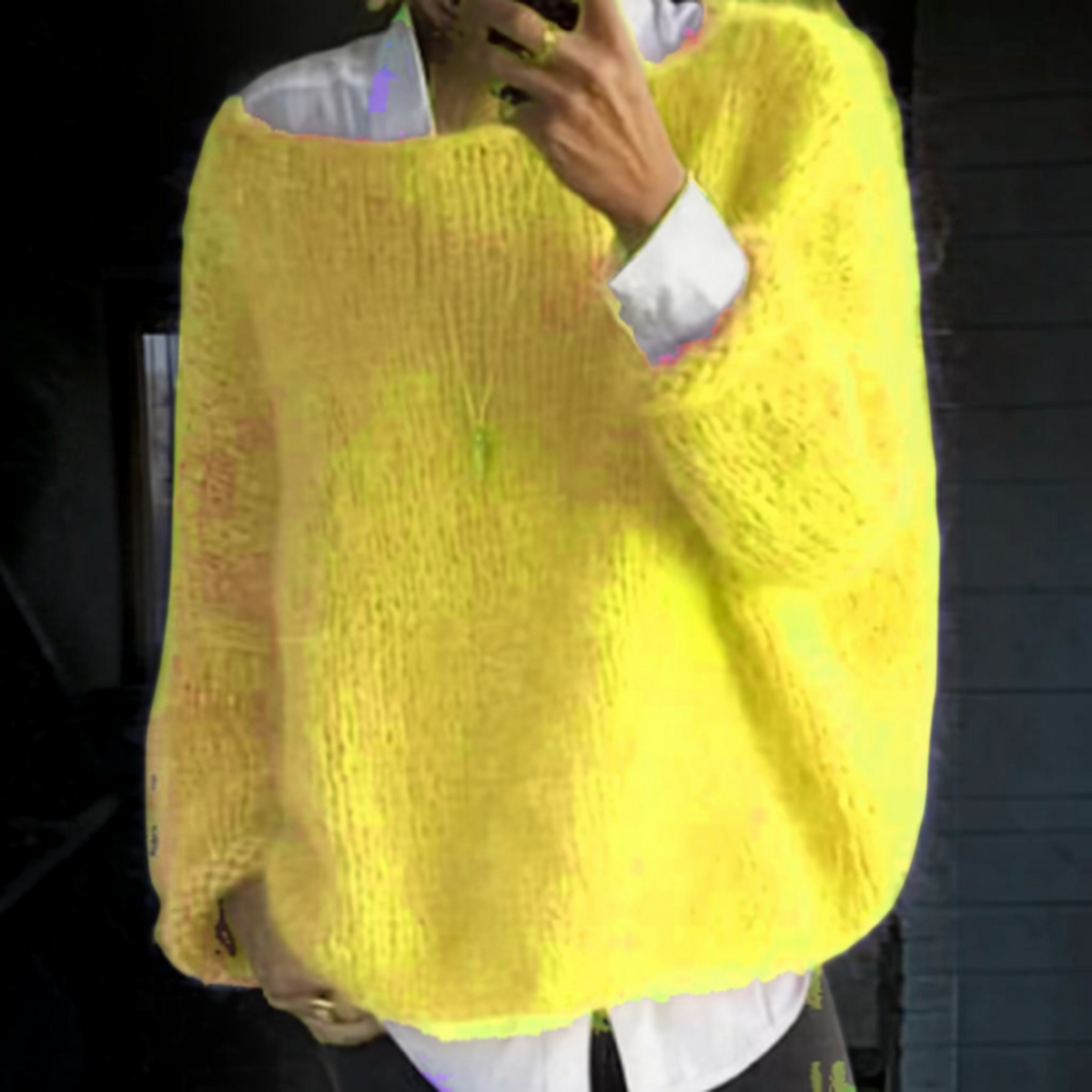 Long Sleeve Knit Sweater for Women with Soft Fuzzy Texture and Relaxed Fit, Ribbed Hem