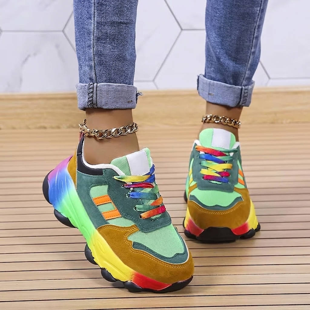 Walking Sneakers with Arch Support and Mesh Ventilation, Shock Absorbing Sole
