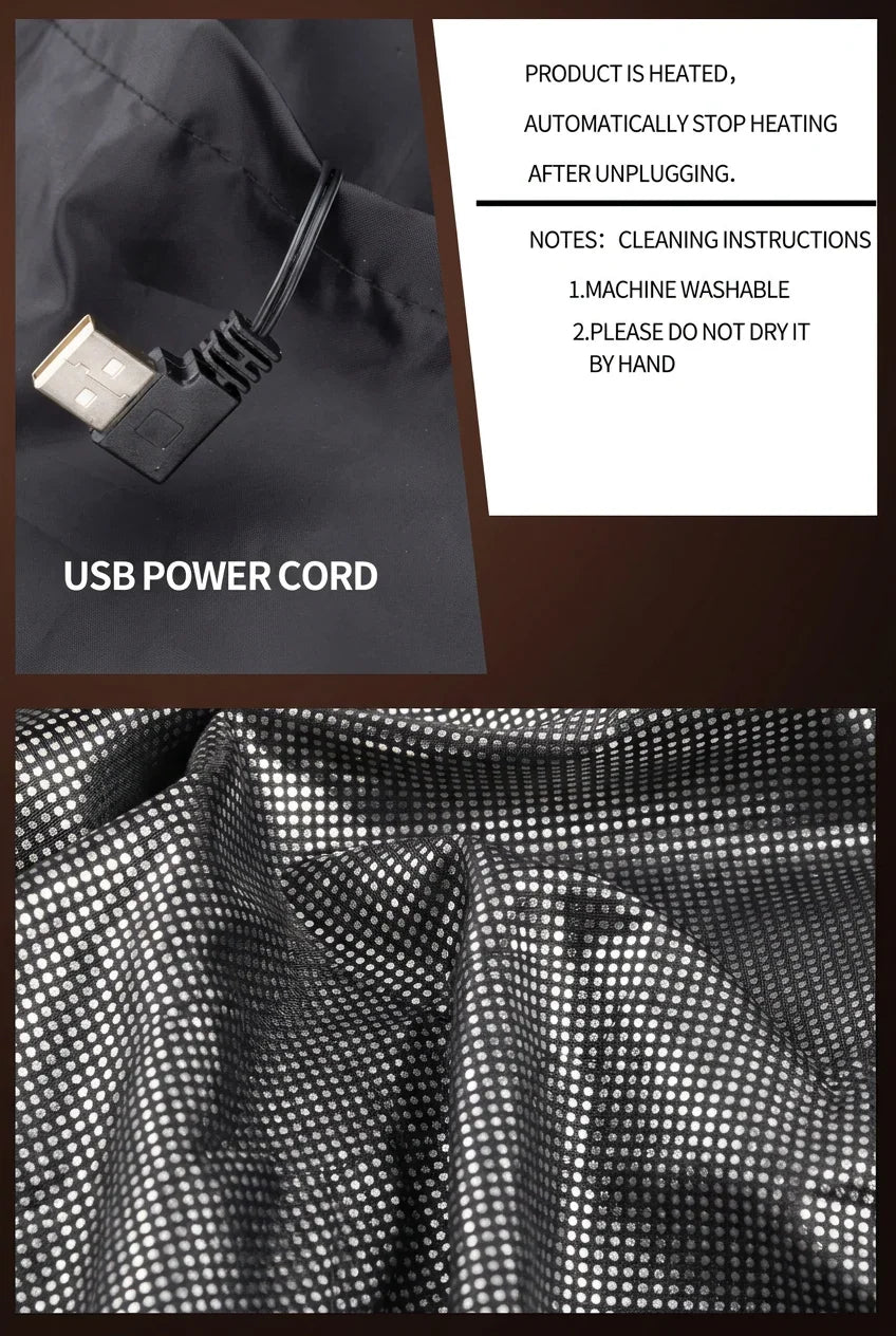 Heated Vest with 9 Carbon Zones and 3-Level Temperature Control for Winter Outdoor Activities