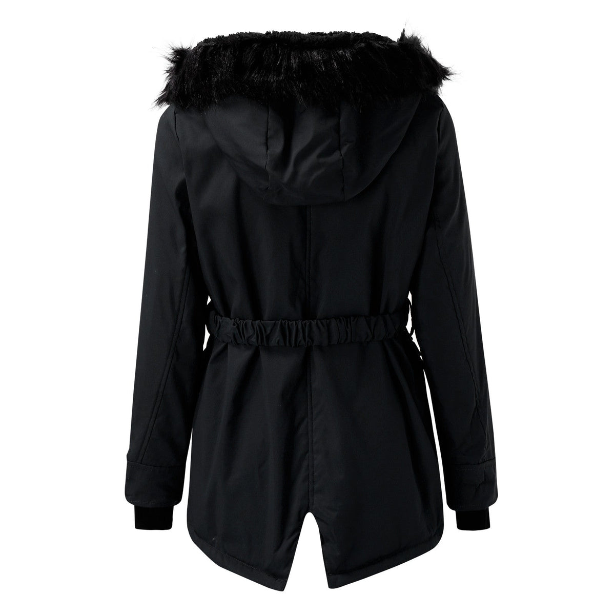 Womens Hooded Winter Coat with Faux Fur Hood Trim and Tailored Fit, Light Thermal Fill