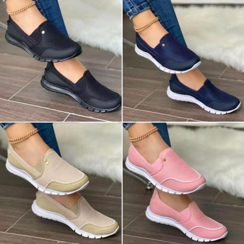 Orthopedic Slip-On Shoes with Extra Wide Fit and Contoured Insole, Breathable Upper