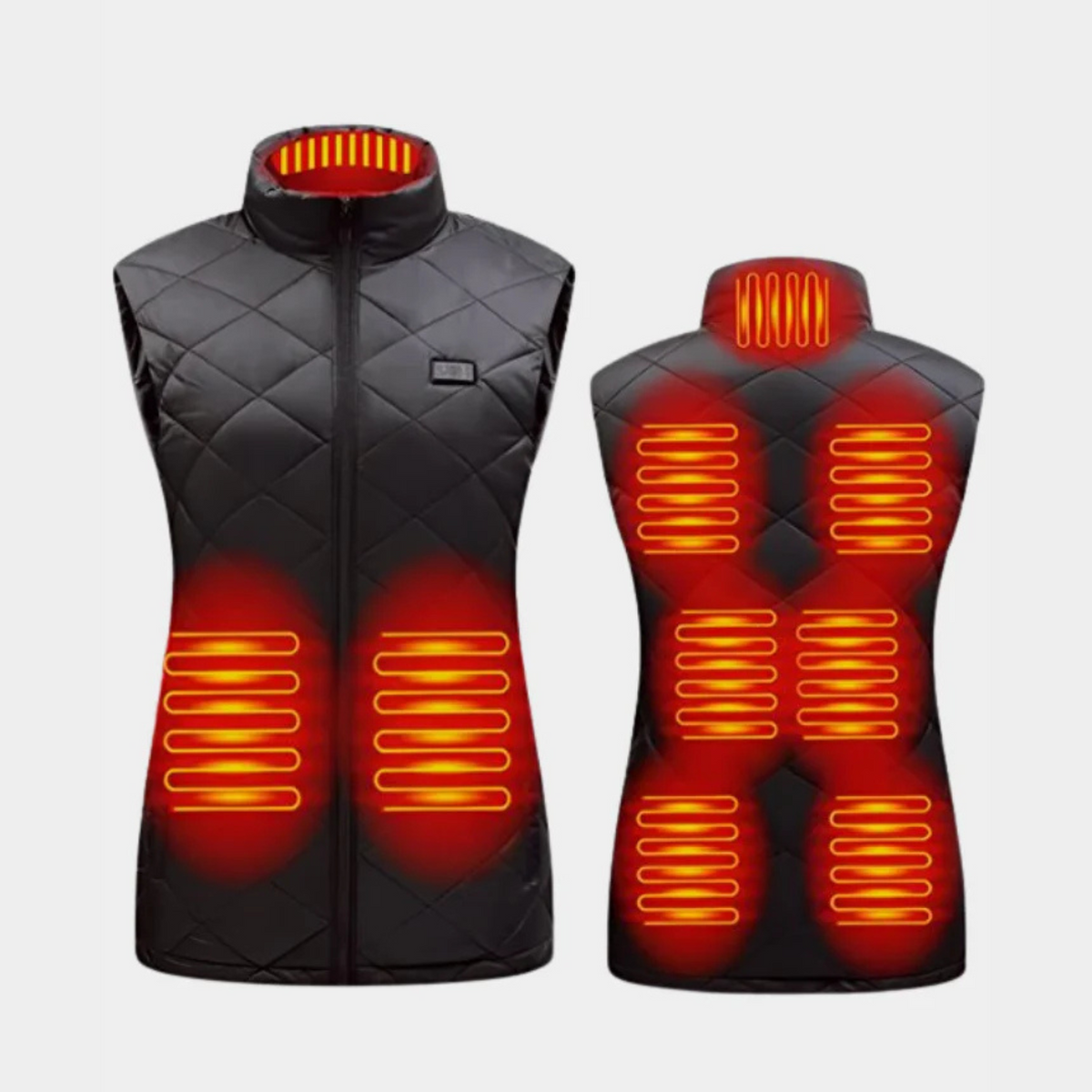 Womens Heated Vest with Dual Control and Four-Way Stretch, 9 Heating Zones