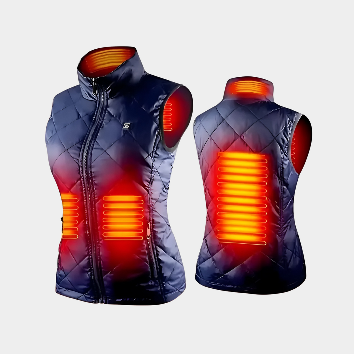 Womens Heated Vest with Dual Control and Four-Way Stretch, 9 Heating Zones