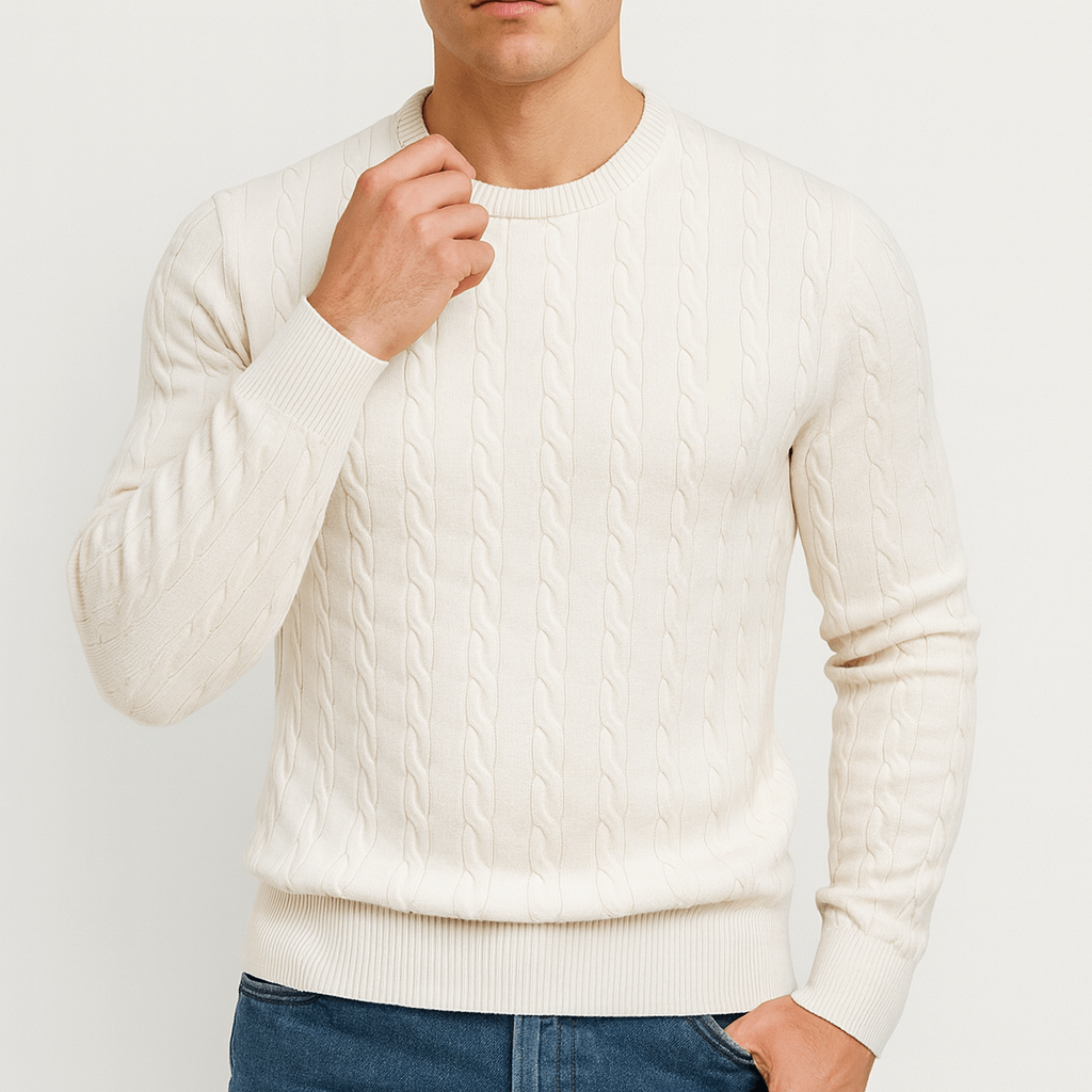 Luminovi | Cable Knit Sweatshirt-Sweatshirts