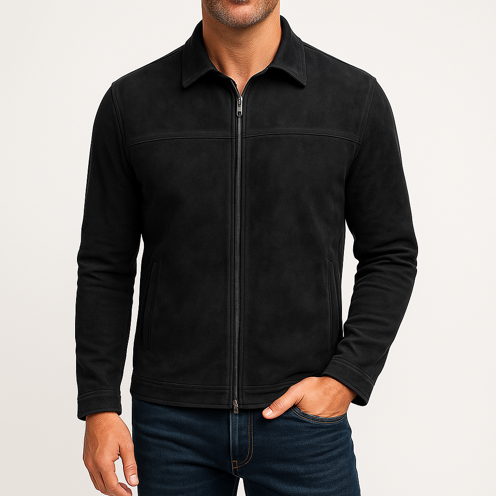 Luminovi | Classic Leather Zip Jacket-Jacket