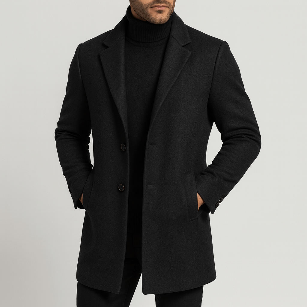 Luminovi | Classic Wool Blend Coat-Coat