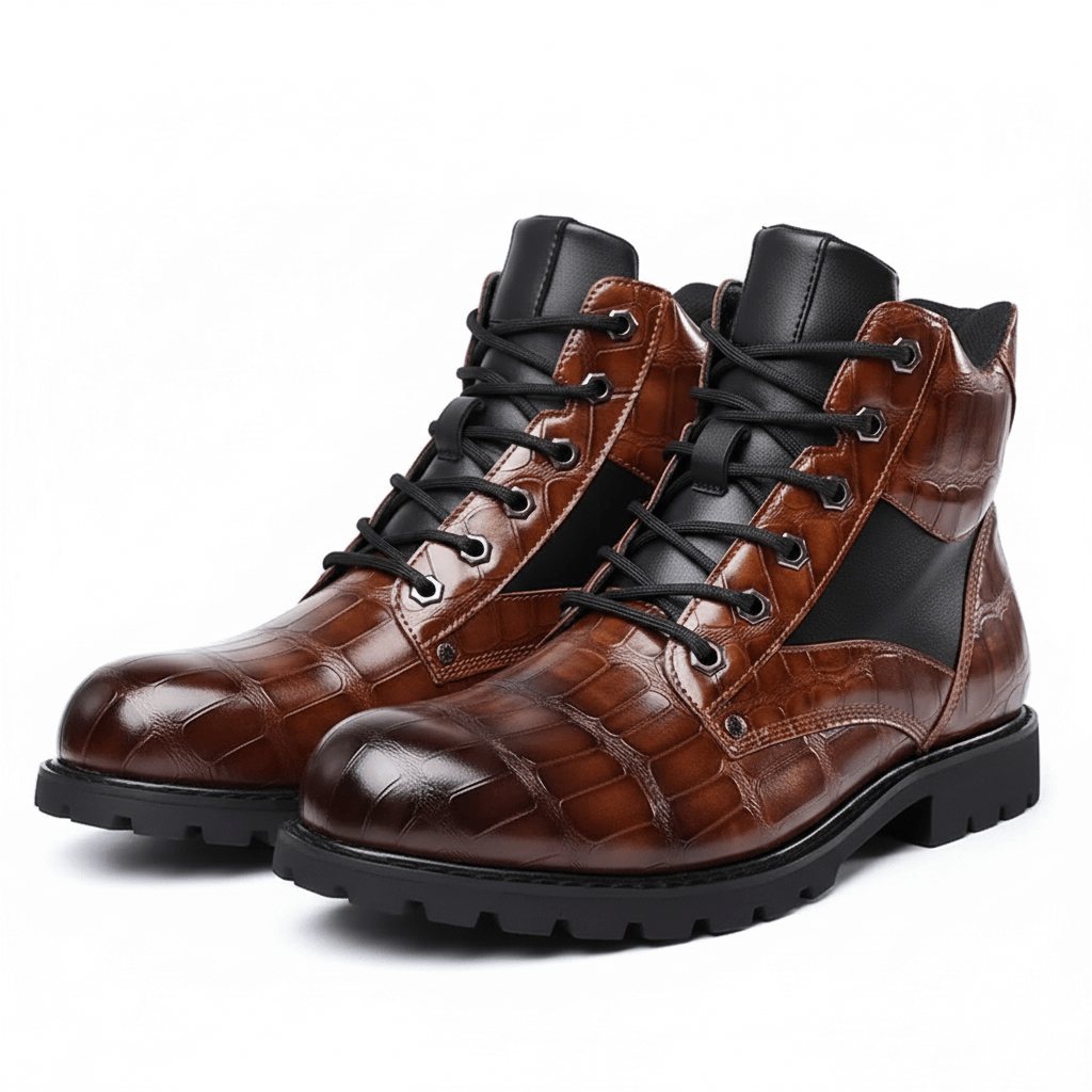 Luminovi | Crocodile Leather Boots-Men's Leather Boots