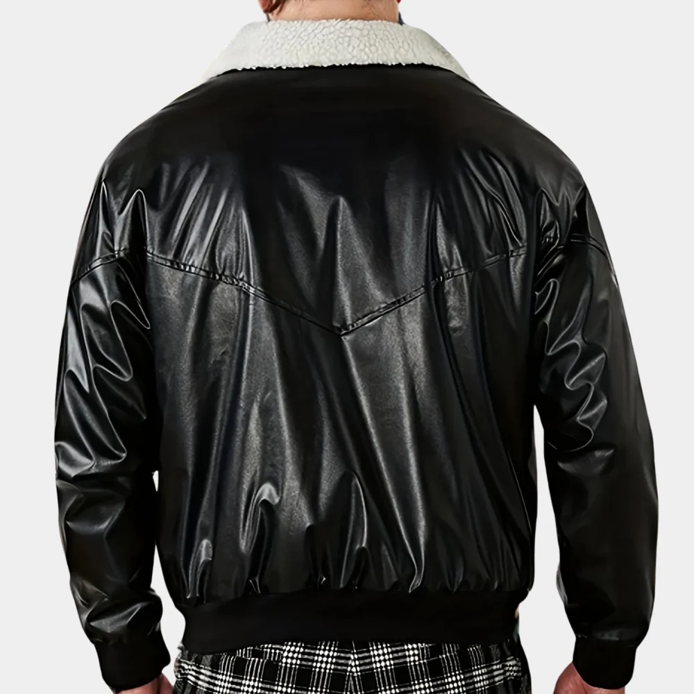 Luminovi | Faux Shearling Bomber Jacket-Jacket