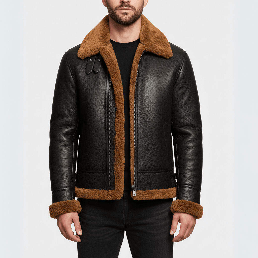 Luminovi | Shearling Leather Jacket-Jacket