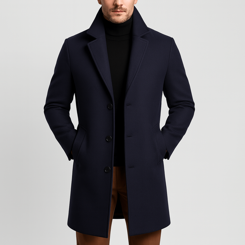 Luminovi | Tailored Classic Overcoat-Overcoats