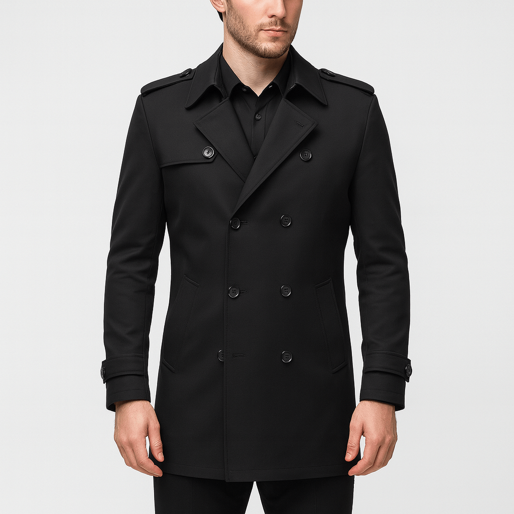 Luminovi | Tailored Double-Breasted Trench Coat-Trench Coat