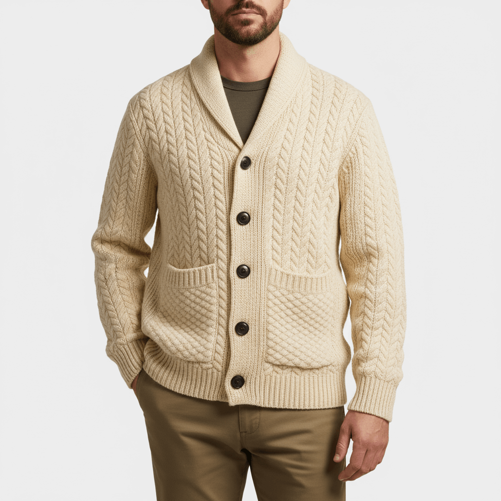 Luminovi | Wool Button-Up Sweater-Sweater