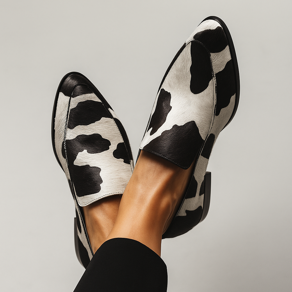 Womens Slip-On Loafers with Pointed Toe and Cushioned Insole, Soft Textured Upper