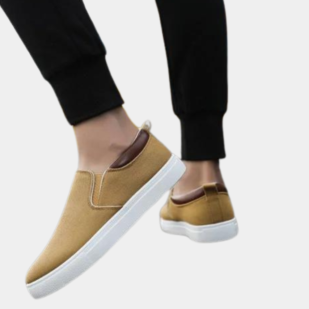 Mens Slip-On Loafers with Elastic Side Panels and Breathable Upper, Lightweight Casual Shoes