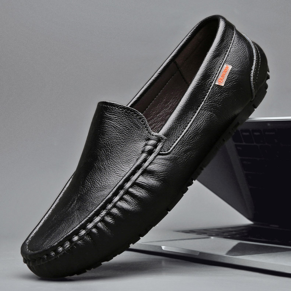 Mens Slip-On Loafers with Cushioned Footbed and Flexible Outsole for Office Wear
